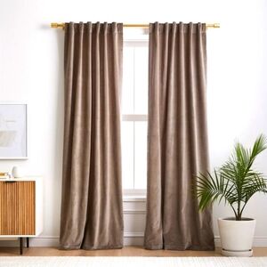 West Elm Cotton Velvet Curtain Blackout Brand New